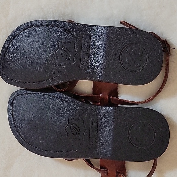 DARK BROWN GENUINE LEATHER SANDAL SIZE 6 - Picture 5 of 10